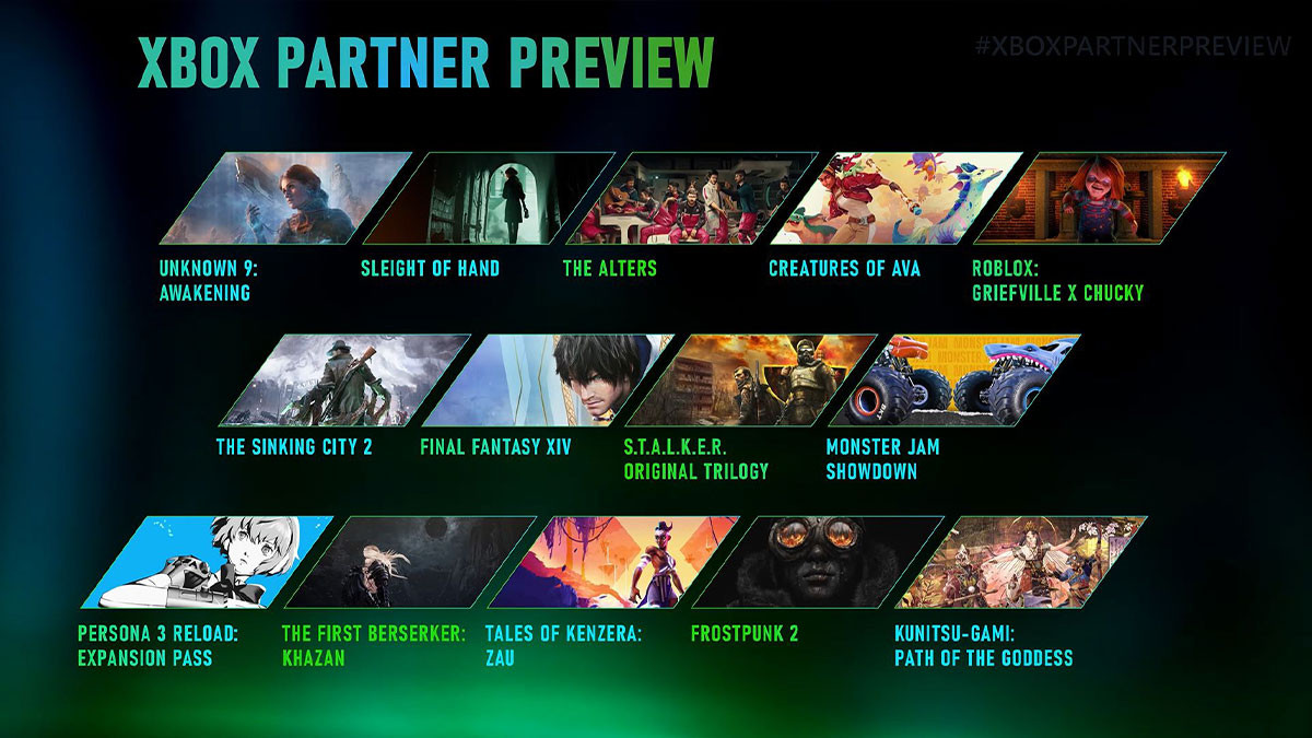 Conférence Xbox Partner Preview : 14 jeux présentés