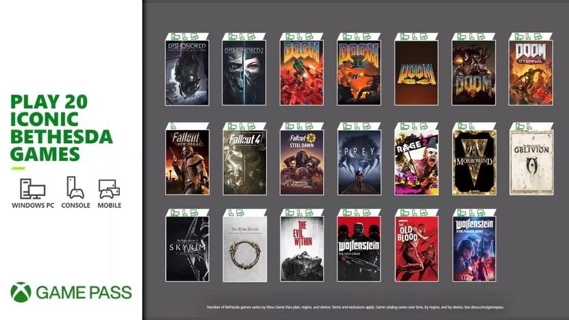 Bethesda : 20 jeux débarquent dans le Gamepass